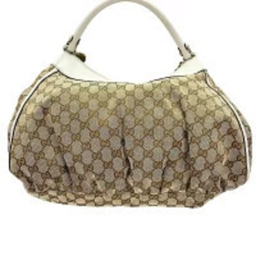 Gucci Shoulder GG Cream Beige Canvas Bag Cream Tan